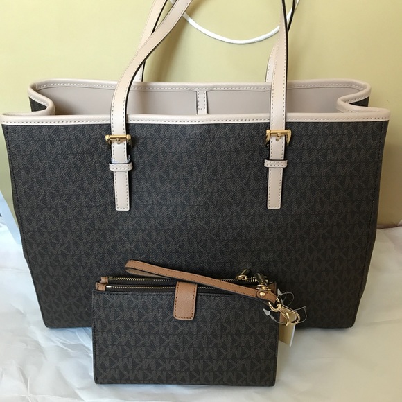 💦🌻mk tote set🌻shoulder bag & wallet/large/brown - Picture 2 of 8